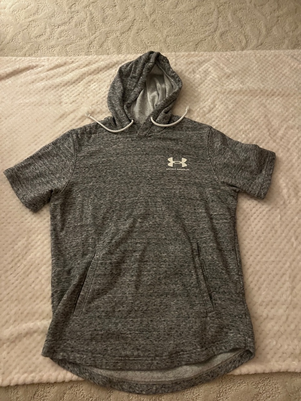 Under Armour Men's Heather Gray Short-Sleeve Hoodie